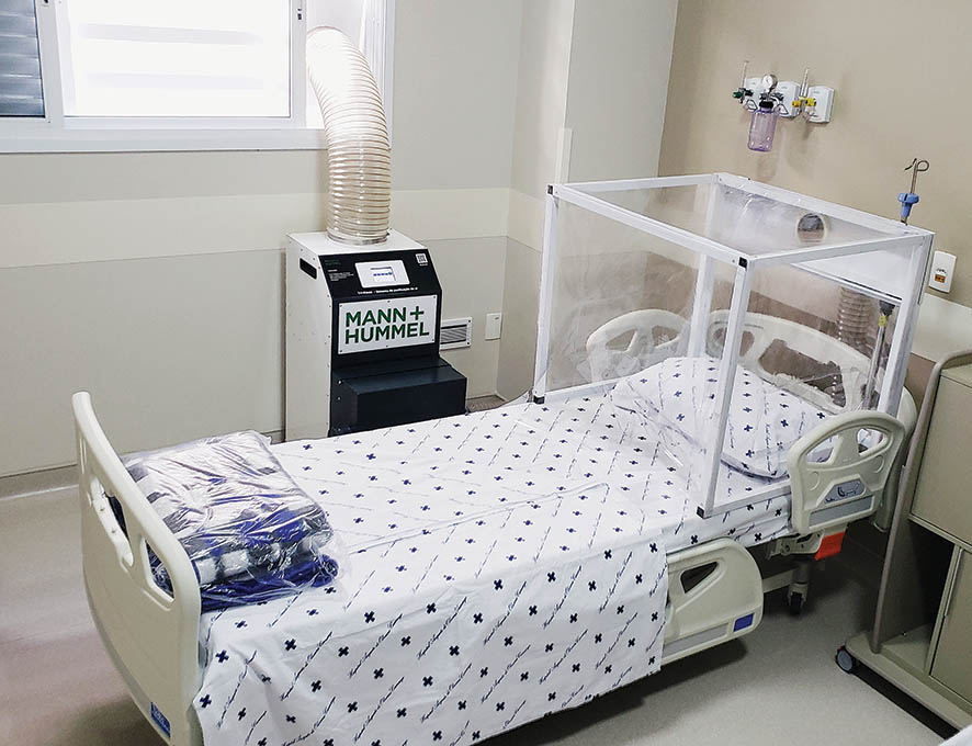 Hospital utiliza sistema de filtragem de ar contra Coronavírus